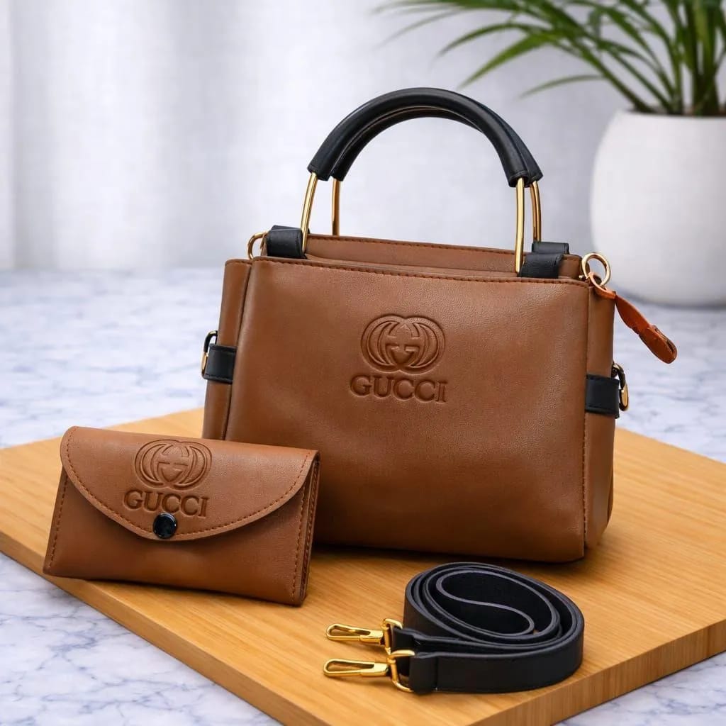Leather plain women bag