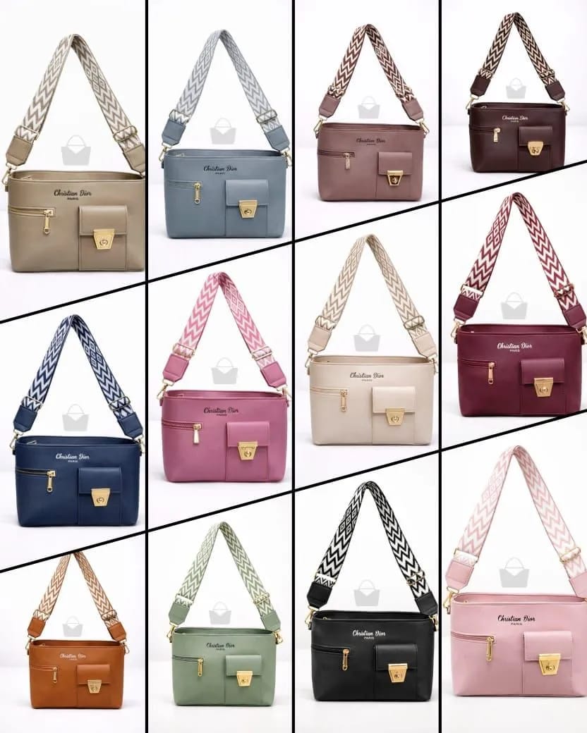 Maroon leather shoulder bag for women