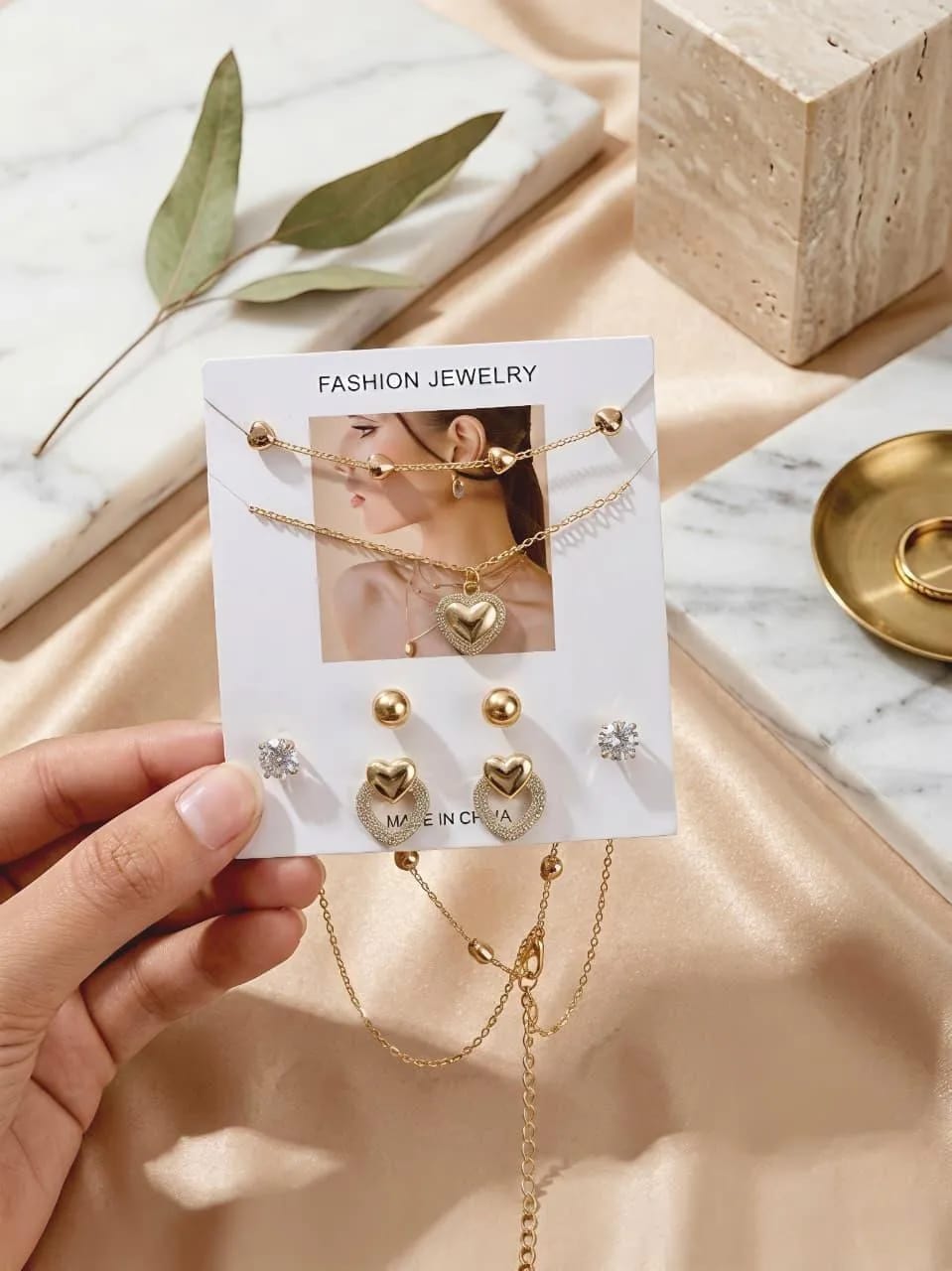 Gold plated crystal woman design to wear